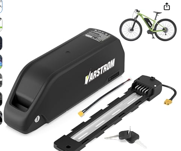 Varstrom 52V 20Ah Ebike Battery Samsung Cell Lithium Replacement Battery | 1040Wh Electric Bike Battery, Waterproof Case, 3A Charger, 30A BMS, for BAFANG/Voilamart/AW 0-1000W Ebike Conversion Kit — Varstrom battery for electric bikes
